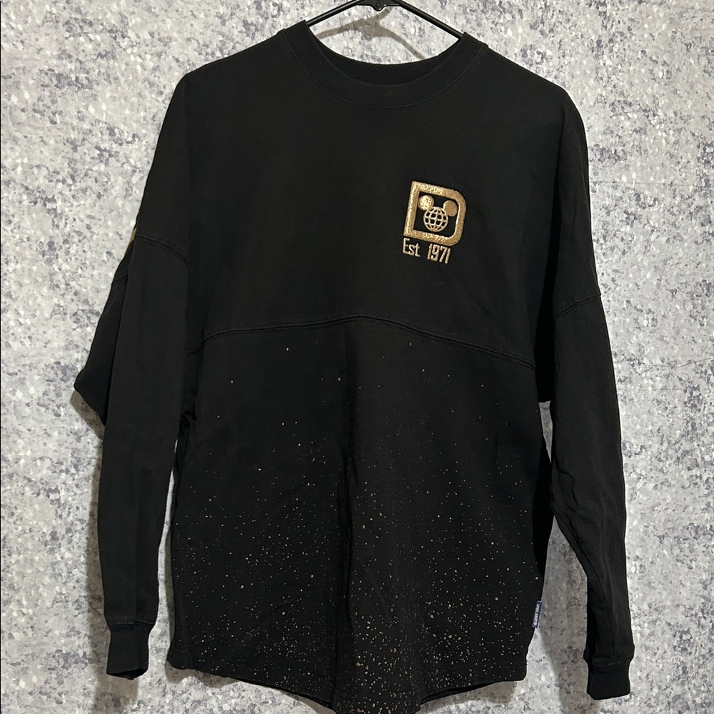Disneyworld spirit jersey Black Crewneck Sweater with Gold Emblem